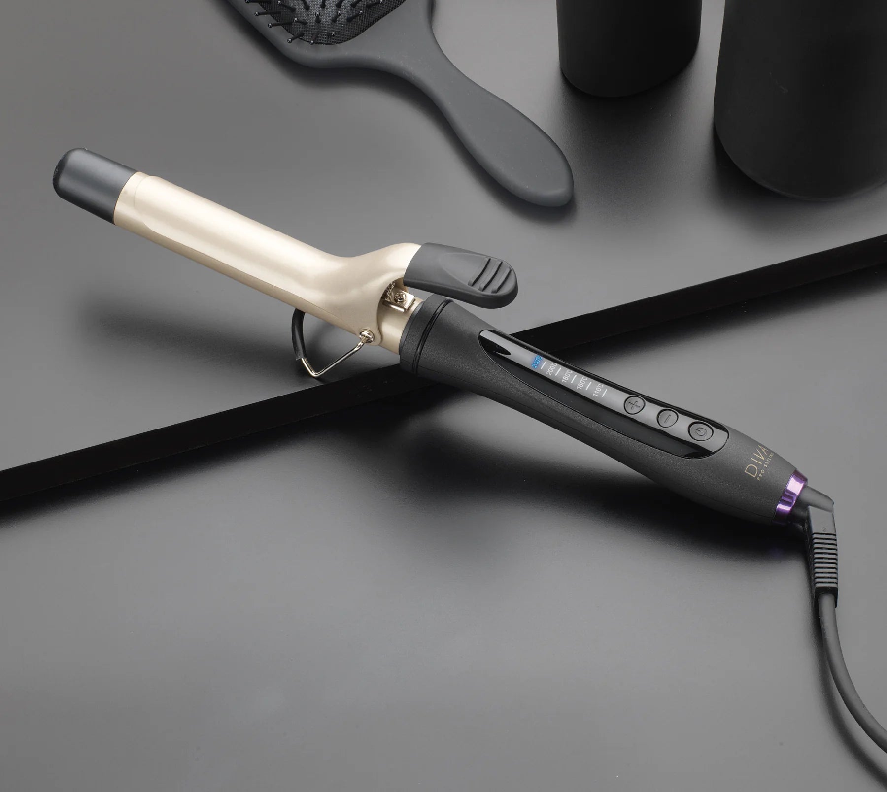 DIVA PRO STYLING plaukų garbanojimo žnyplės "Digital Tongs"