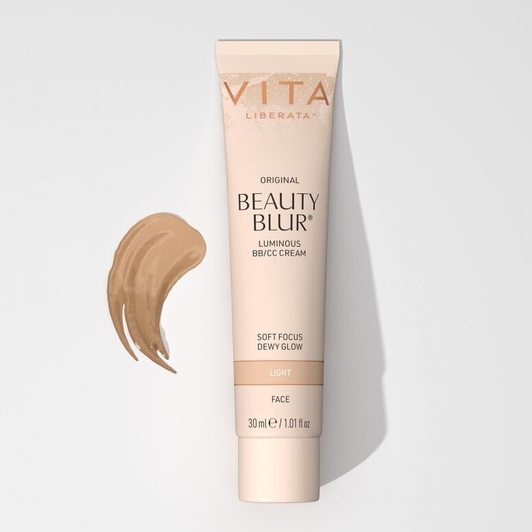 VITA LIBERATA odos atspalvį koreguojamas švytintis makiažo pagrindas "Beauty Blur", 30 ml