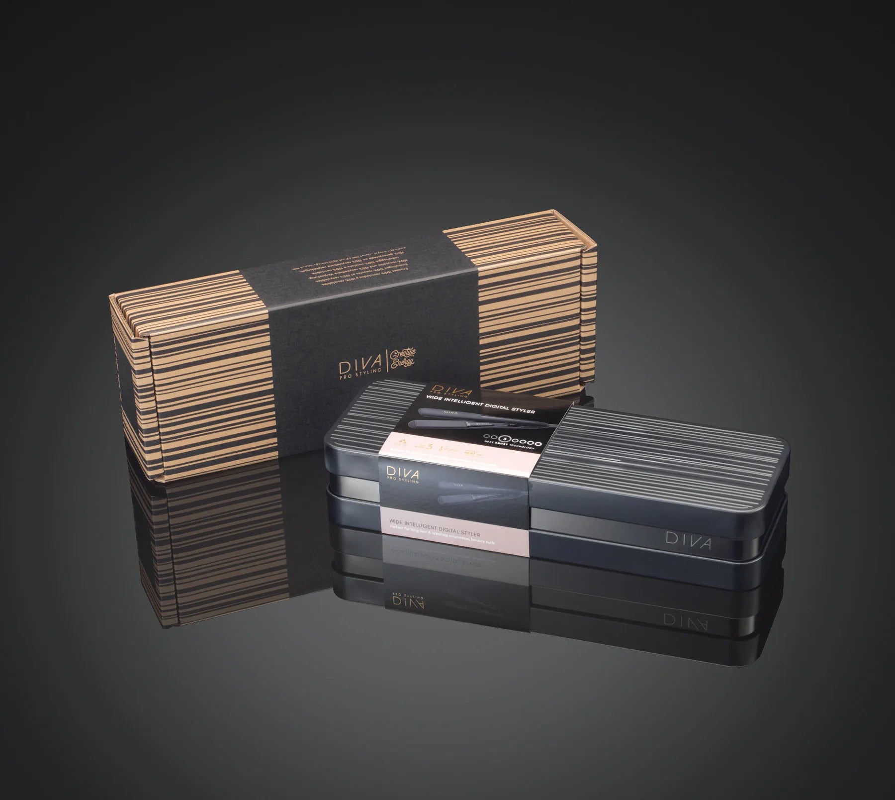 DIVA PRO STYLING Tiesintuvas su platesnėmis plokštelėmis "Wide Digital Styler"