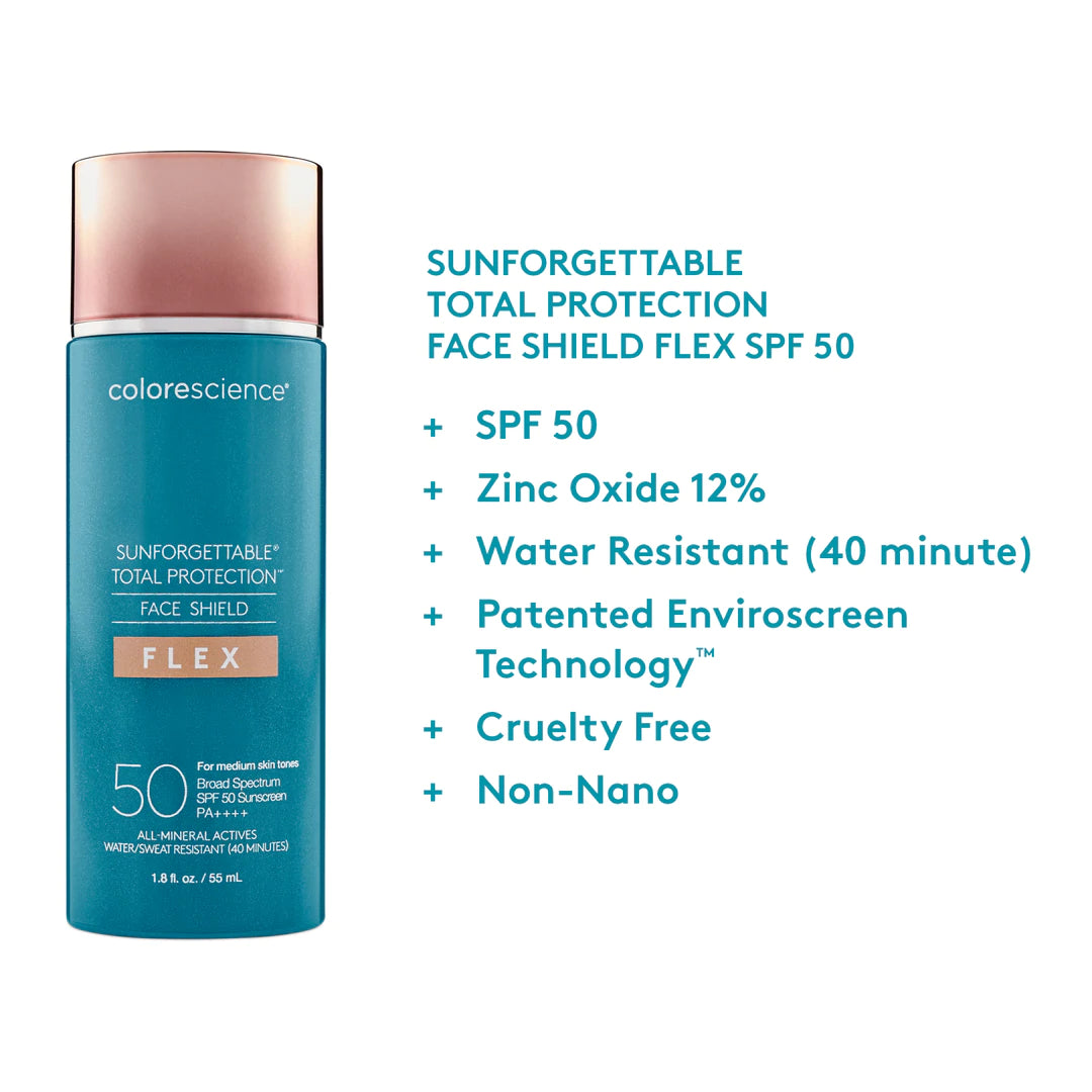 COLORESCIENCE SUNFORGETTABLE® mineralinė apsauga nuo saulės su atspalviu FLEX SPF 50, 55 ml