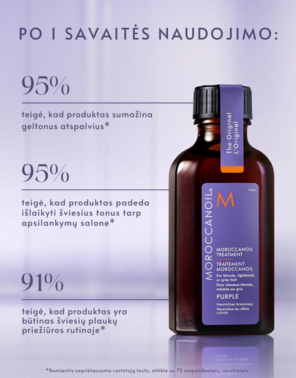 MOROCCANOIL Argano aliejukas šviesiems, šviesintiems ir žiliems plaukams "Treatment Purple"