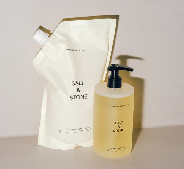 SALT & STONE kūno prausiklio papildymas "Bergamot & Eucalyptus", 946 ml