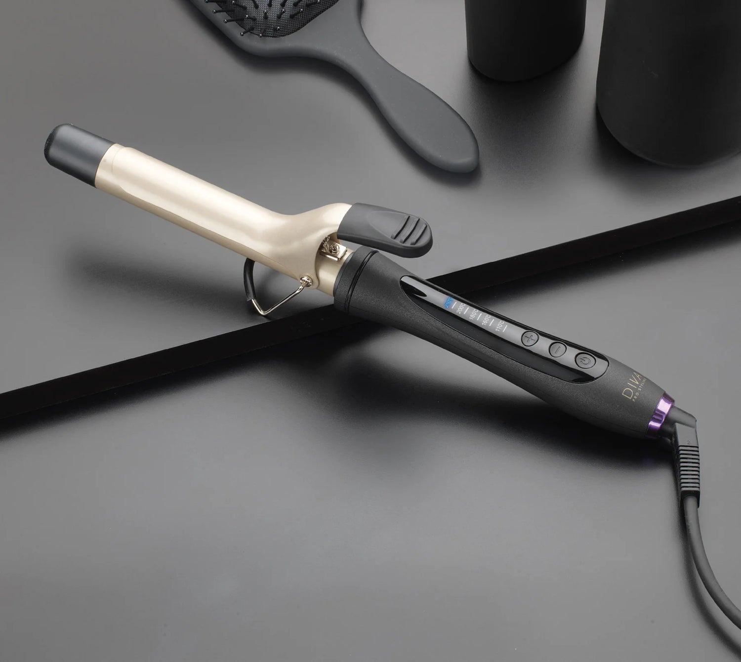 DIVA PRO STYLING plaukų garbanojimo žnyplės "Digital Tongs"