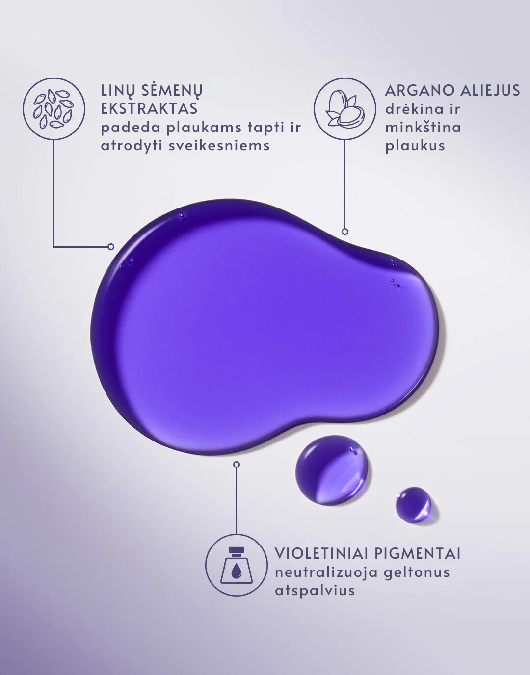 MOROCCANOIL Argano aliejukas šviesiems, šviesintiems ir žiliems plaukams "Treatment Purple"