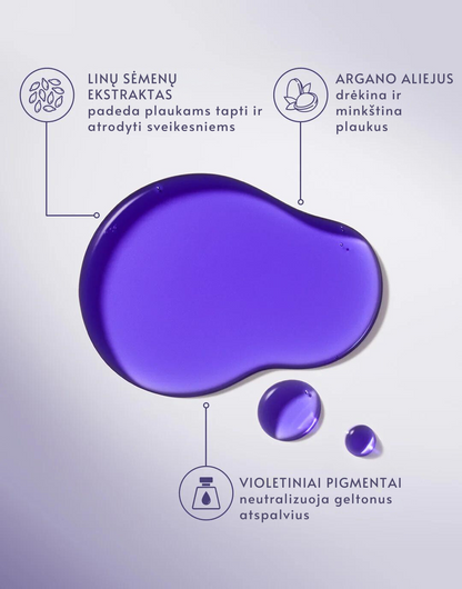 MOROCCANOIL Argano aliejukas šviesiems, šviesintiems ir žiliems plaukams "Treatment Purple"