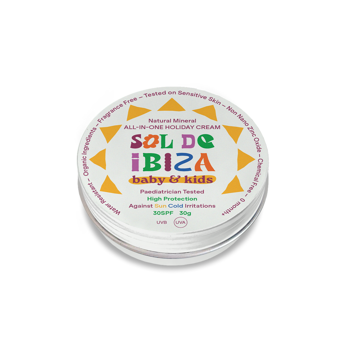SOL DE IBIZA face and body sun protection cream for children BABY&KIDS SPF 30, 30 g