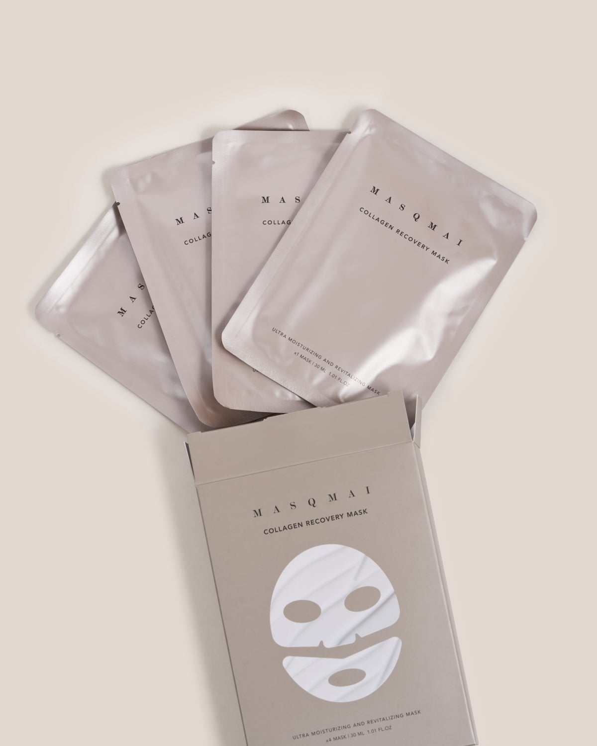 MASQMAI drėkinanti kaukė "Collagen Recovery Mask", 4 vnt.