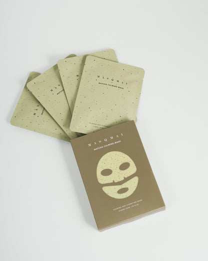 MASQMAI raminanti ir drėkinanti kaukė "Matcha Calming Mask", 4 vnt.