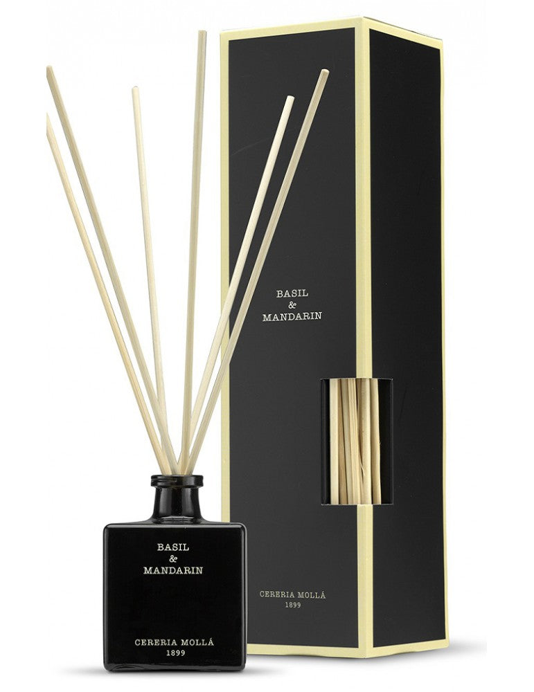 CERERIA MOLLA namų kvapas su lazdelėmis „Basil & Mandarin“, 100 ml