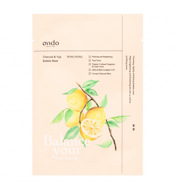 ONDO valomoji kaukė "Charcoal & Yuja Bubble Mask Pong-Pong", 1 vnt