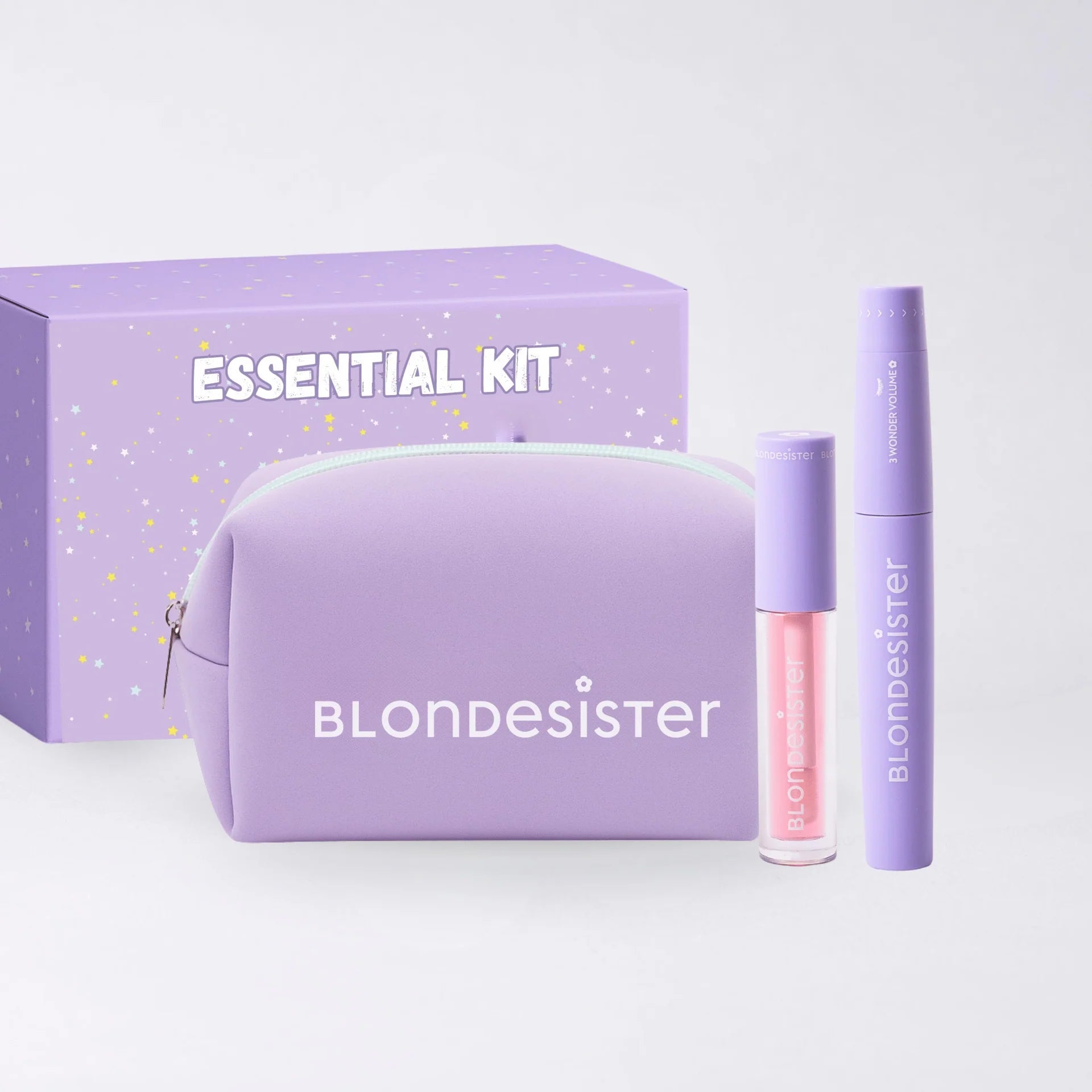BLONDESISTER Mini Box Essential Set with Cosmetic (Black Mascara 12 ml and Colorless Lip Oil 2.5 ml)