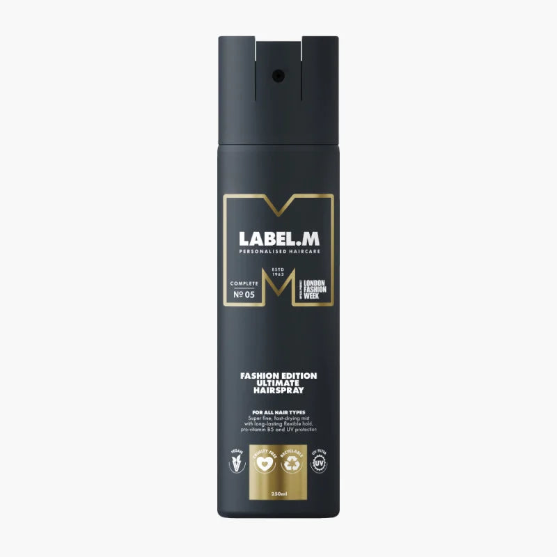 LABEL.M labai stiprios fiksacijos plaukų lakas „Fashion Edition Ultimate Hairspray", 250 ml