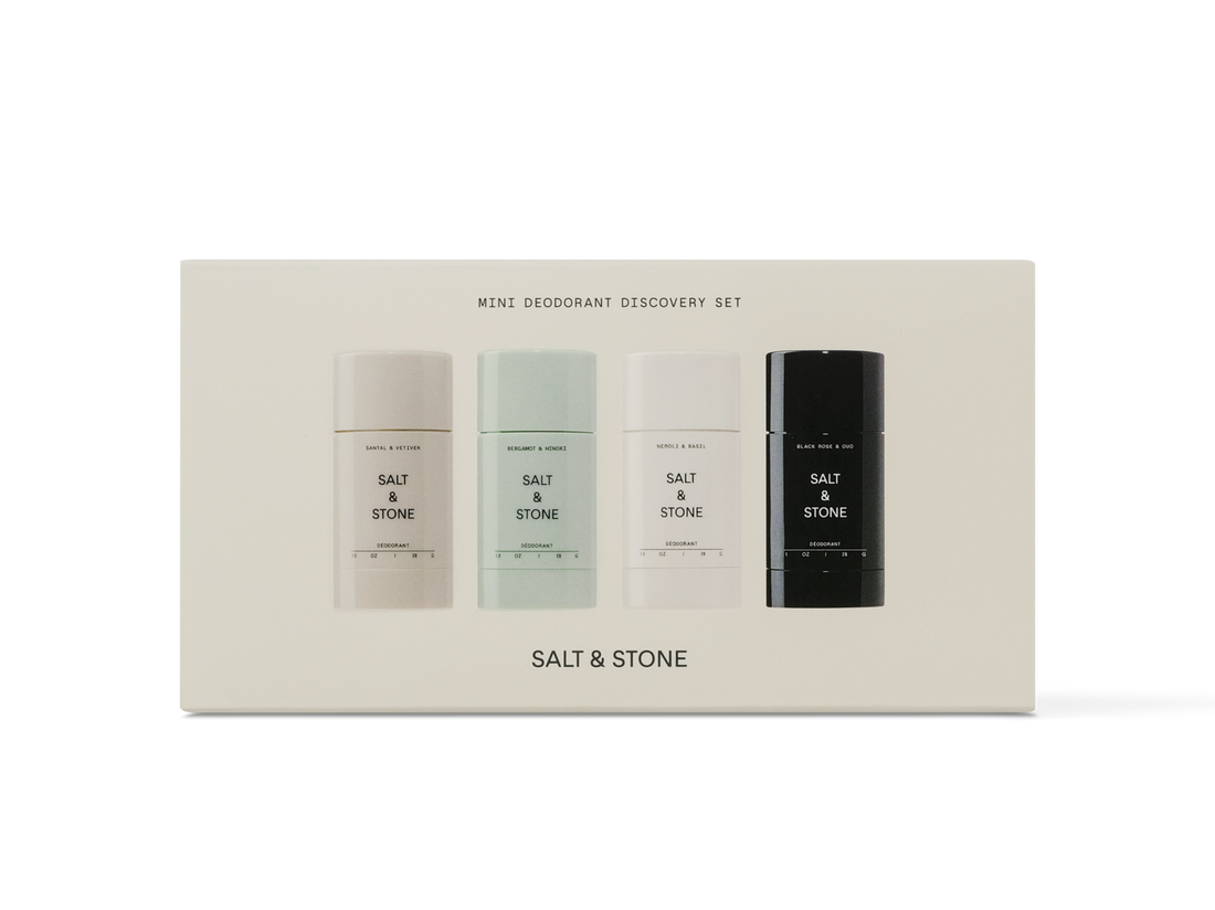 SALT &amp; STONE dezodorantų rinkinys "Limited Edition Mini Deodorant Set", 4 x 28 g