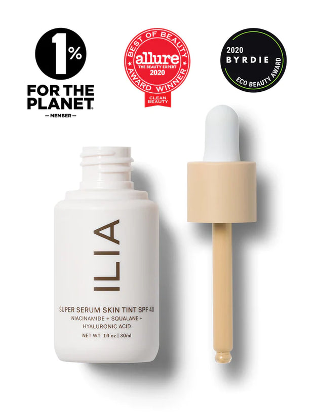 ILIA "SUPER SKIN" makiažo pagrindas–serumas su atspalviu ir SPF30 apsauga, 30 ml.