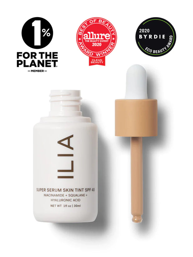 ILIA "SUPER SKIN" makiažo pagrindas–serumas su atspalviu ir SPF30 apsauga, 30 ml.